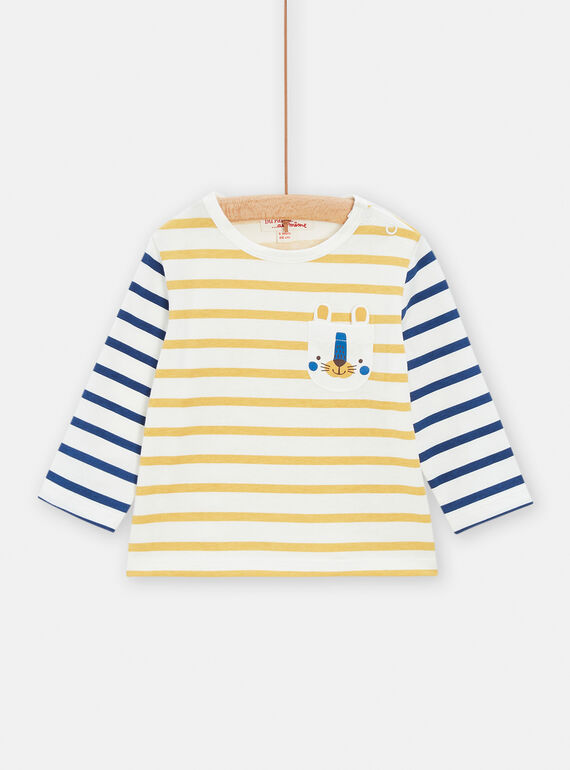 Camiseta amarilla con estampado de rayas para bebé niño TUJOTEE1 / 24SG10B4TML001