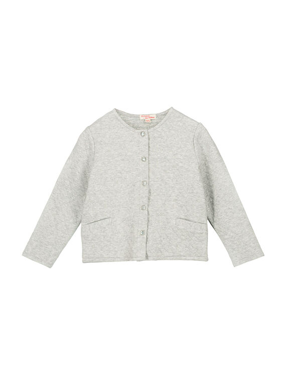 Cárdigan acolchado de color gris claro para niña FAJOCAR1 / 19S901Y1D3C943