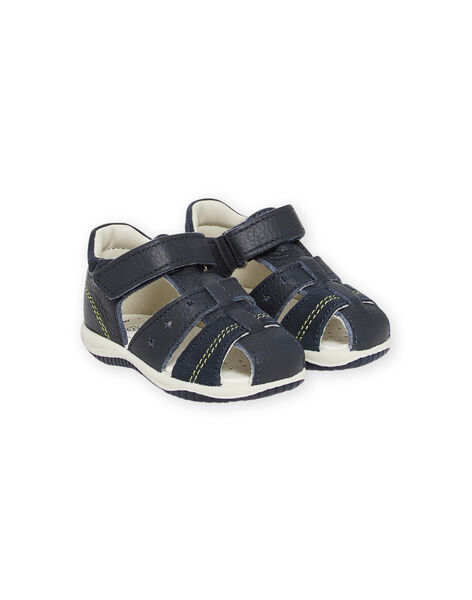 Sandalias de piel azul marino para bebé niño NUSANDILAN / 22KK3845D0E070