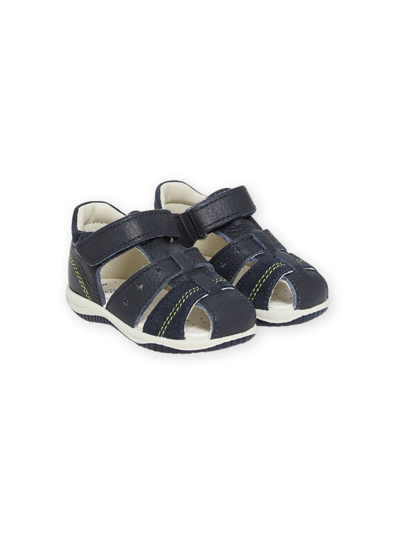 Sandalias de piel azul marino para bebé niño NUSANDILAN / 22KK3845D0E070