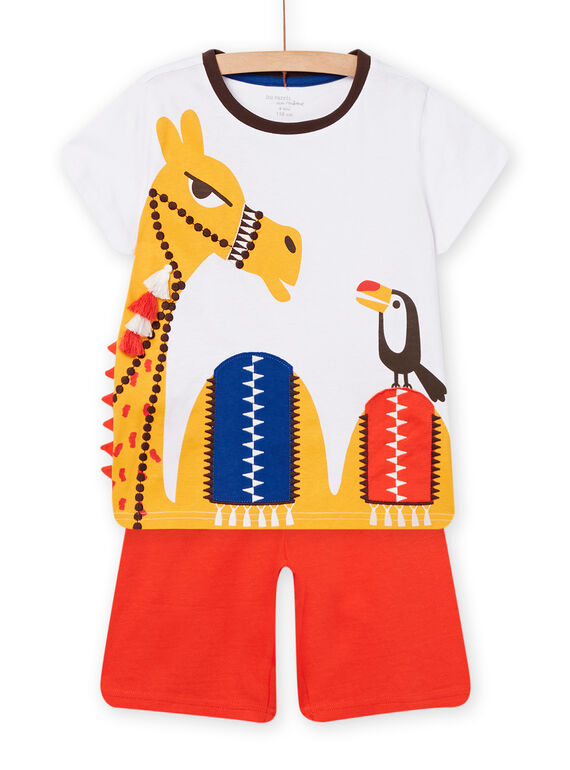 Pijama de camiseta y short con dibujo de animales blancos para niño NEGOPYCCHA / 22SH12H8PYJ000