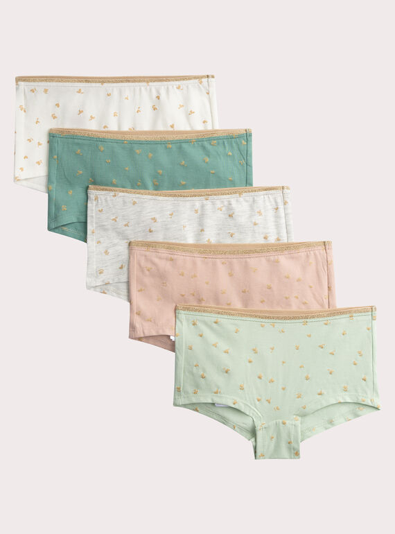 Lote de 5 shorty impresos para niña VEFAHOTSEM2 / 24WH1182SHY001