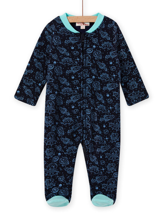 Pelele azul marino con estampado de espacio para bebé niño MEGAGRESPA / 21WH1492GREC243