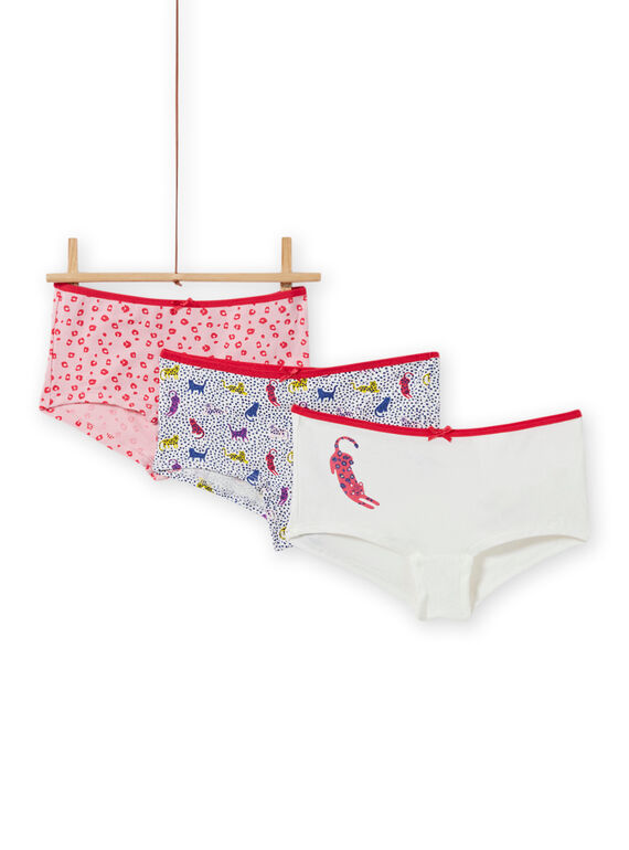 Pack de 3 shortis a juego con estampado de leopardo para niña MEFAHOTFEL / 21WH11B5SHY001