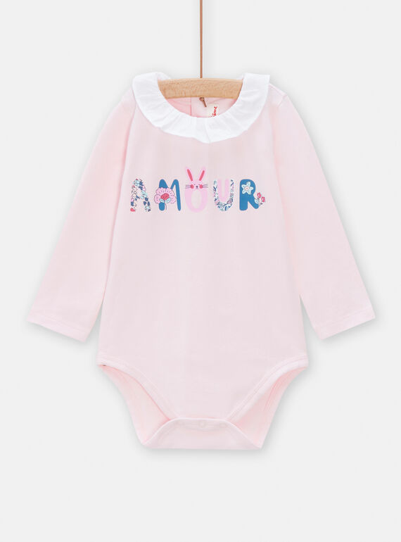 Body rosa pastel con texto de fantasía para bebé niña TIDEBOD / 24SG09J1BOD309
