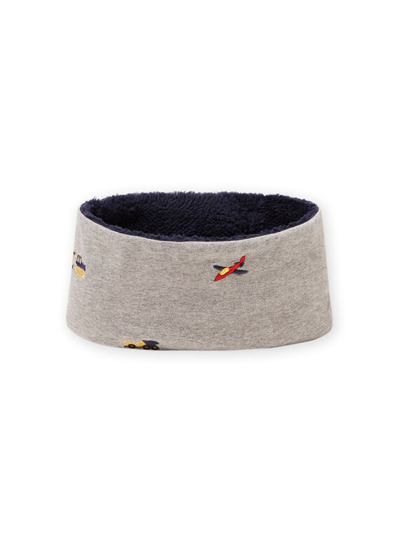 Cuello de color gris jaspeado con estampado de vehículo para niño MYOGROSNO3 / 21WI0253SNOJ922
