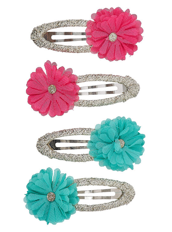 Pack de 4 horquillas con brillo y flores JYAWECLIC2 / 20SI0192BRT955