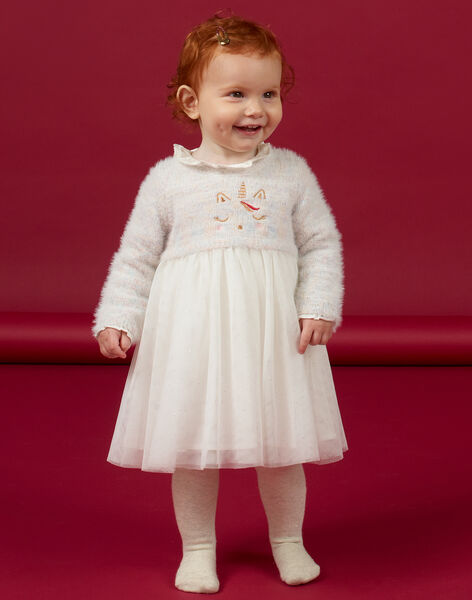 Vestido bimateria con estampado de unicornio para bebé niña : comprar online - Vestidos | DPAM Vestido bimateria con estampado de unicornio para bebé niña : comprar online - Vestidos | DPAM