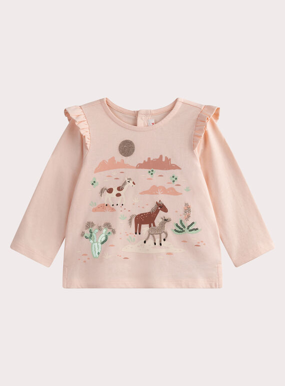 Camiseta rosa pastel para bebé niña WILANTEE2 / 25SG0943TMLD326