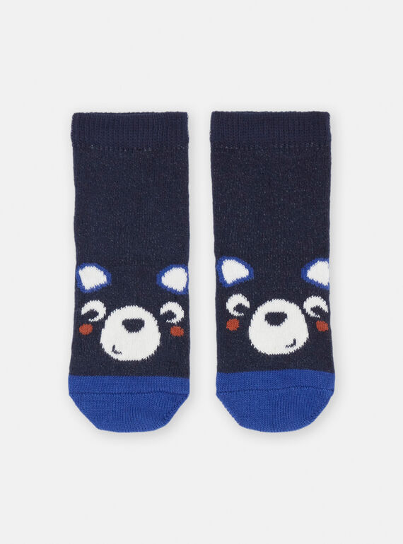 Calcetines azul marino con estampado de oso para bebé niño SYUJOCHOB5 / 23WI10M5SOQ715