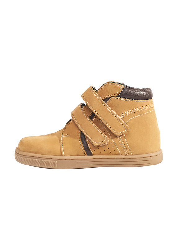 Zapatillas de piel nobuk de color beige para niño GGBASBOOT / 19WK36I7D3F804