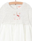 Vestido bimateria con estampado de unicornio para bebé niña MINOROB3 / 21WG09Q2ROB001
