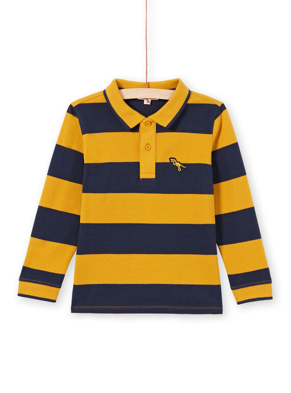 Polo amarillo y azul marino de rayas para niño MOJOPOL5 / 21W90213POL113