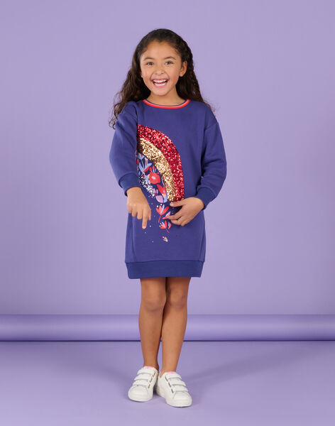 Vestido sudadera con estampado de arcoíris de lentejuelas RAPUROB2 / 23S901L2ROB703