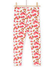 Leggings de color crudo y rojo con estampado de cerezas RYADAYLEG / 23SI01M1CAL003