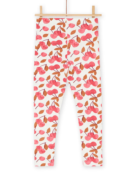Leggings de color crudo y rojo con estampado de cerezas RYADAYLEG / 23SI01M1CAL003