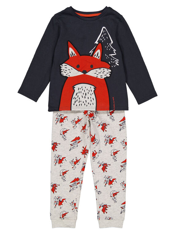 Pijama de color gris de muletón para niño GEGOPYJRENA / 19WH12N6PYJJ912