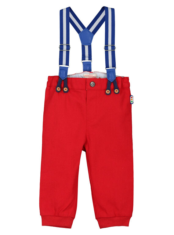 Pantalón con tirantes de color rojo para bebé niño FUCOPAN / 19SG1081PANF505