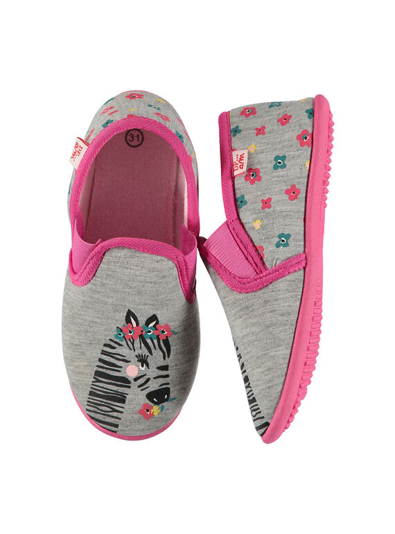 Zapatillas de casa confort para niña FFSGZEBR / 19SK3531D0B943