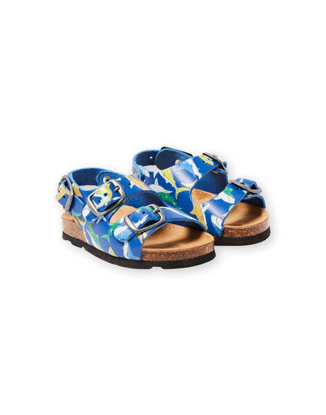 Sandalias de color azul marino con estampado de tiburones para bebé niño LBGNUREQUIN / 21KK385CD0E070