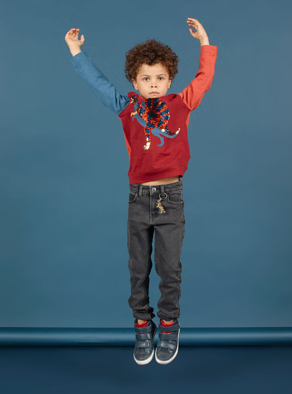 Vaquero slim antracita para niño MOPAJEAN / 21W902H1JEAK004