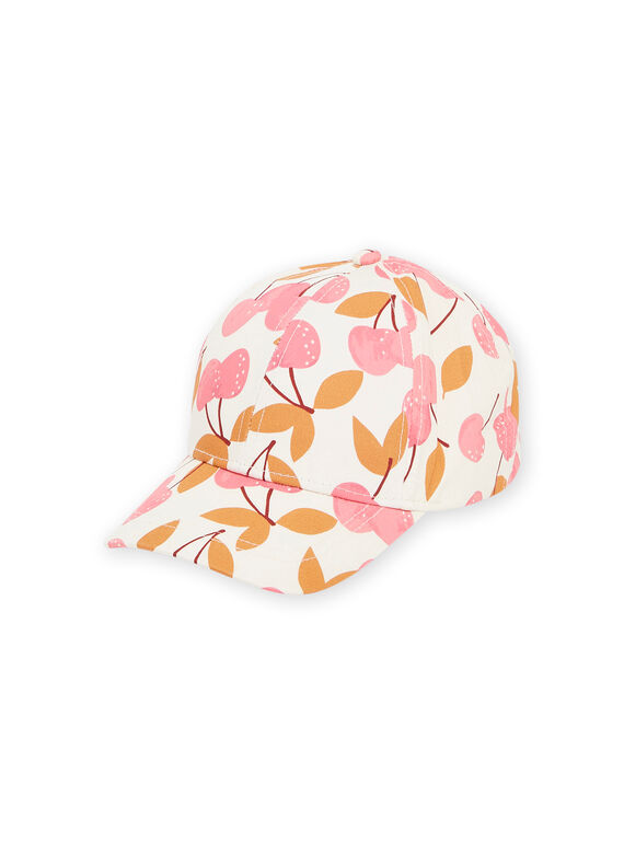 Gorra de color crudo con estampado de cerezas RYACAP1 / 23SI01B1CHA003