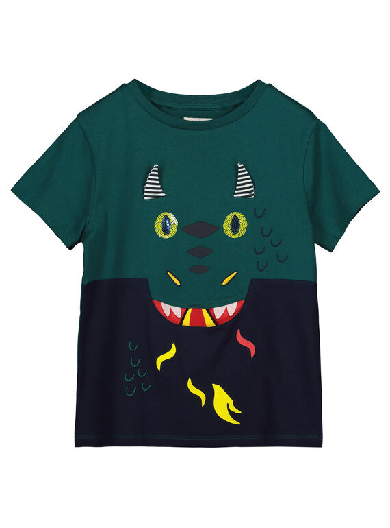 Camiseta de manga corta bicolor con bolsillo de fantasía GOVETI2 / 19W90221TMCG614