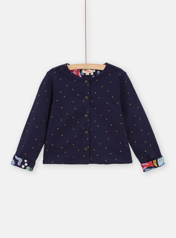 Cárdigan reversible de color azul oscuro para niña TACLUCAR / 24S901O1CARC211