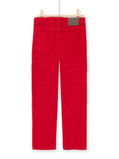 Pantalón rojo de pana para niño MOJOPAVEL3 / 21W90212PANF508