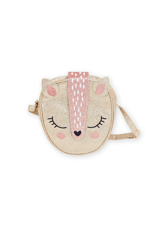 Bandolera dorada con estampado de cierva para niña MYANOBAG / 21WI01Q1BESK008
