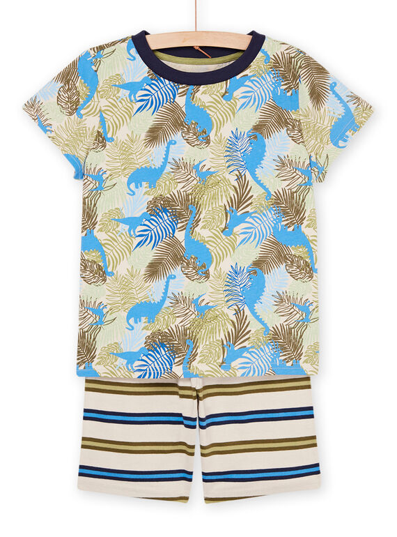 Pijama caqui con estampado de dinosaurios y rayas REGOPYCTROP / 23SH12H5PYJ218