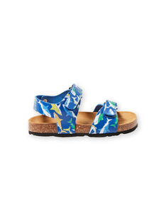 Sandalias de color azul marino con estampado de tiburón para niño LGNUREQUIN / 21KK3654D0E070