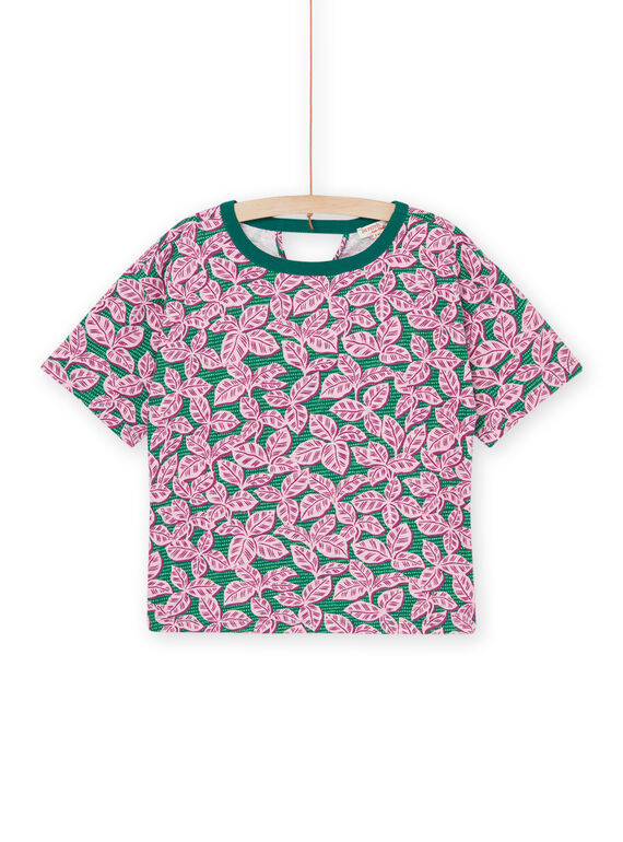 Camiseta verde con estampado tropical RAEXOTI4 / 23S901V2TMCG614