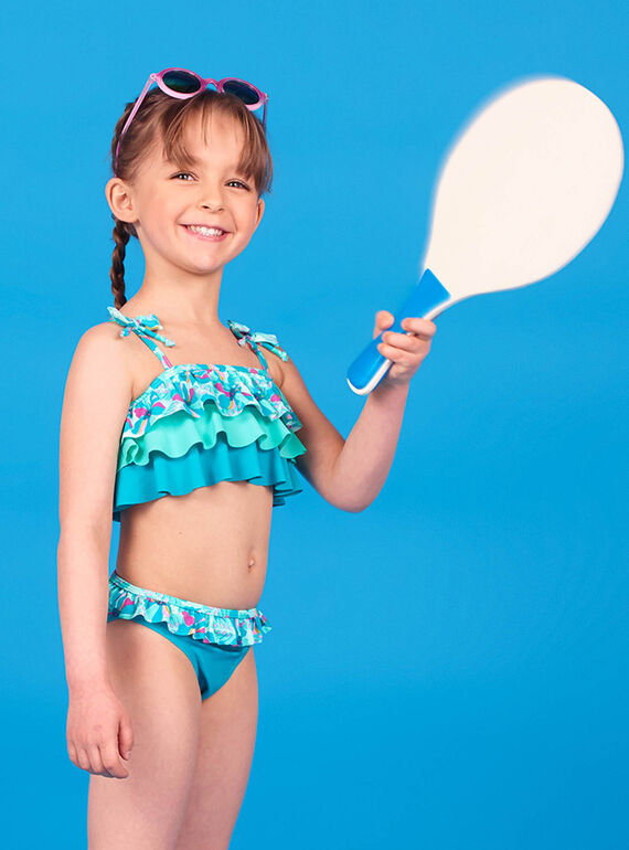Biquini turquesa para niña LYABIK2 / 21SI01DCMAIG621