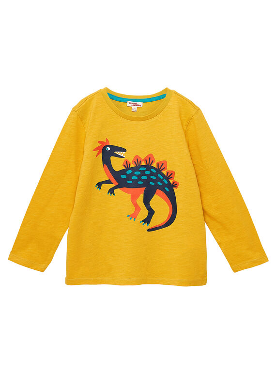 Camiseta de manga larga de color amarillo con estampado de dinosaurio para niño JOJOTEE3 / 20S90241D32B116