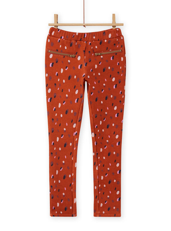 Pantalón forrado de color caramelo y con estampado de confeti para niña MACOMPANT / 21W901L1PAN420