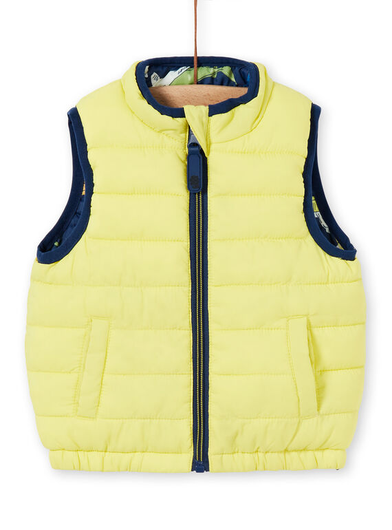Chaleco reversible de color amarillo y azul oscuro para bebé niño LUGROBLOU2EX / 21SG10R1D3E070