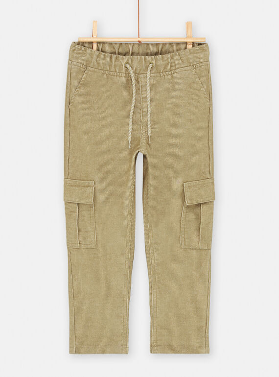 Pantalón cargo suave de color caqui para niño SODUPAN / 23W902P1PAN626