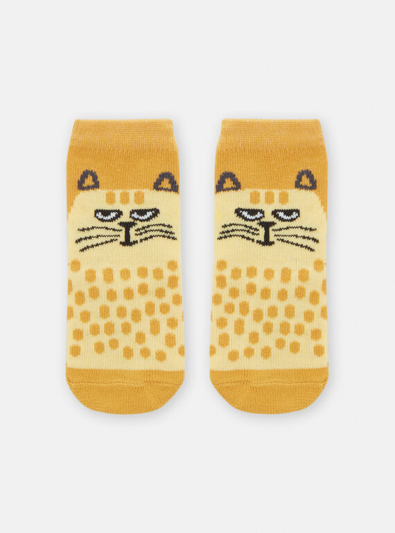 Calcetines amarillos con estampado de gato para bebé niño TYULICHO / 24SI10C2SOQ010