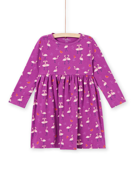 Camisón violeta con estampado de flamencos y sandías para niña MEFACHUFLA / 21WH1131CHN712