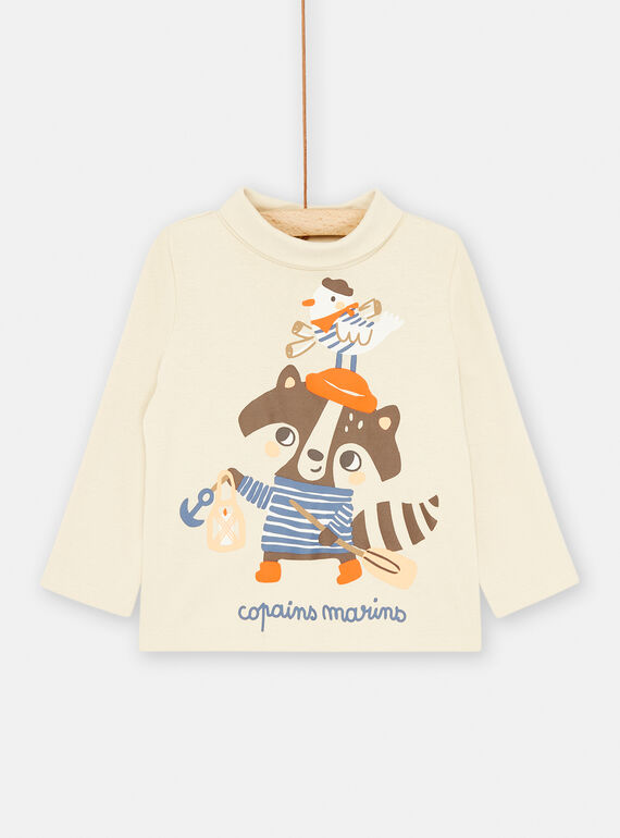 Jersey fino beige con estampado de animales SULOSOUP / 23WG10R1SPL009