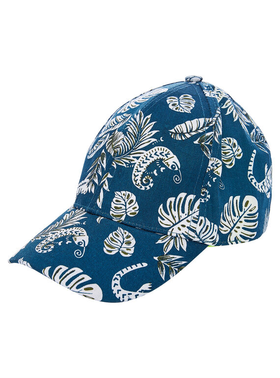 Gorra de color azul marino y blanco e interior de color amarillo para niño JYOCLOCAP / 20SI0211CHA715