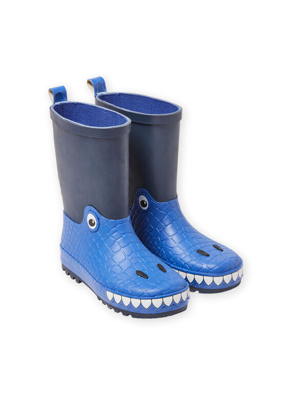 Botas de agua de color azul marino con estampado de dragón para niño MOPLUIDRAGO / 21XK3612D0C070