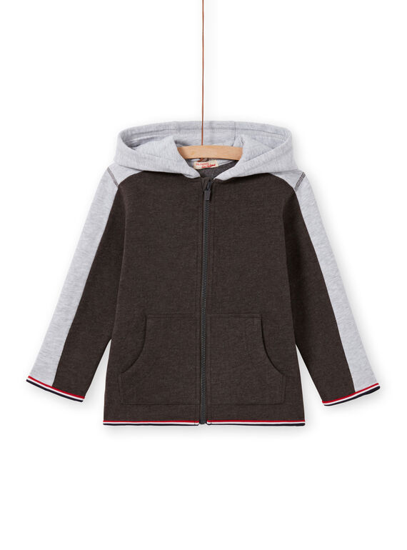 Sudadera de chándal de color antracita y gris jaspeado con capucha para niño MOJOJOH2 / 21W90213JGH944