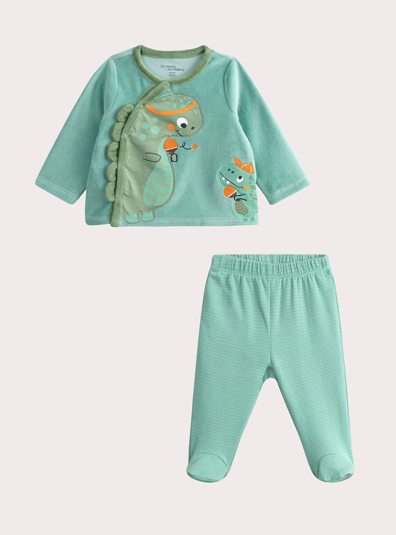 Pijama de dos materiales color crudo WEGAPYJDIN / 25SH1491PYJ614