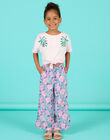 Pantalón con estampado floral azul petróleo para niña NAFICPANT / 22S901U1PAN715