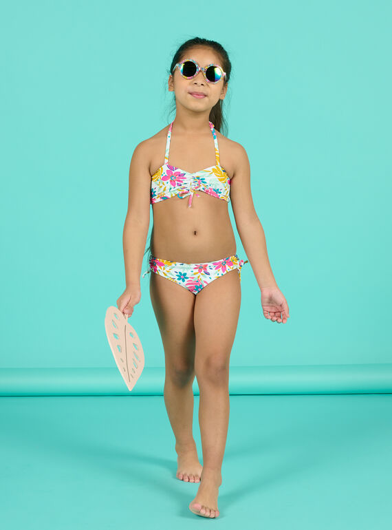 Bikini reversible blanco niña comprar online - Trajes de baño accesorios | DPAM