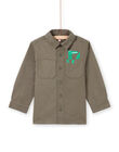 Sobrecamisa de manga larga de color caqui con estampado de cocodrilo para niño MOKASURCHEM / 21W902I1CHM628