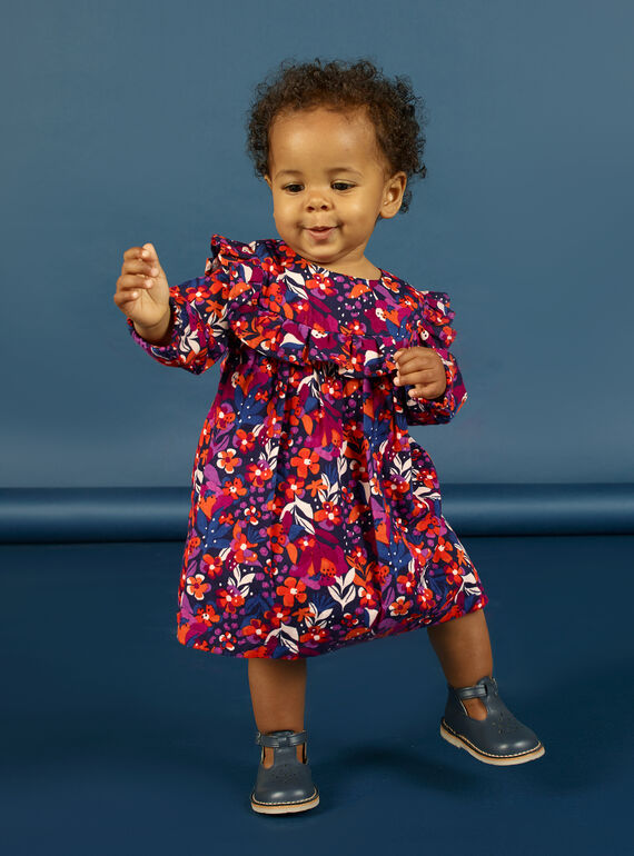 Vestido de manga larga con estampado floral colorido para bebé niña MIPAROB1 / 21WG09H6ROBD319