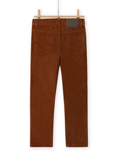 Pantalón de pana liso marrón para niño MOJOPAVEL9 / 21W902N5PAN812
